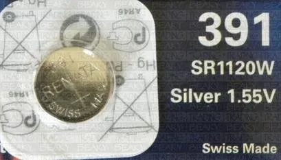 Renata 391 SR1120W Silberoxid-Uhrenbatterie, 1,55 V, Blisterverpackung