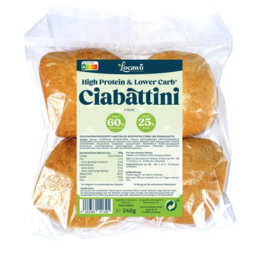 Locawo High Protein Low Carb Ciabattini 240g von Locawo