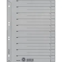 LEITZ Trennblatt A4 grau 6097-00-85 - 100 Stück - Register Trennblätter in elegantem Grau, ideal für eine strukturierte und übersichtliche Ablage von Dokumenten.