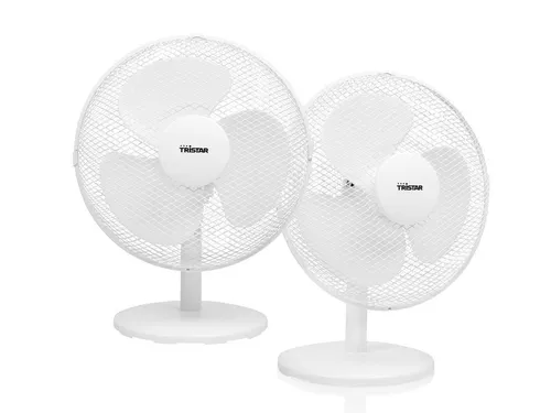 Tristar Tischventilator 2er SET – Leise Mini Raumlüfter Ø30cm - Das 2er SET Tristar Tischventilatoren sorgt für erfrischende Abkühlung an warmen Tagen. Mit 3 Geschwindigkeiten und neigbarer Oszillation bietet er optimalen Komfort für jeden Raum.