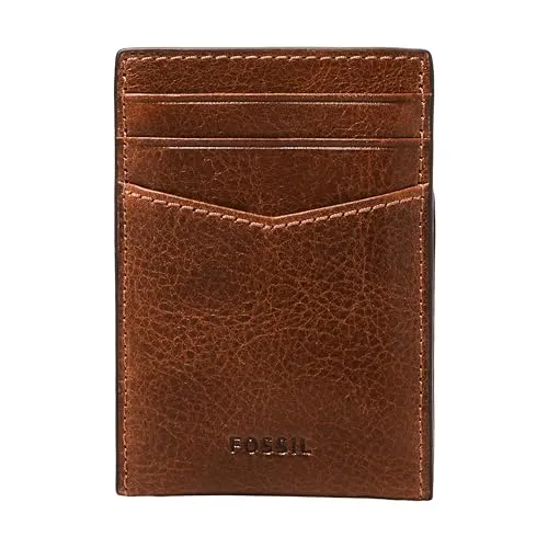 Fossil Geldbörse für Herren Andrew, Lederkartenetui - Herren-Geldbörsen aus hochwertigem Leder, schlankes Design mit praktischem Buttonverschluss und optimaler Größe für Karten und Bargeld.