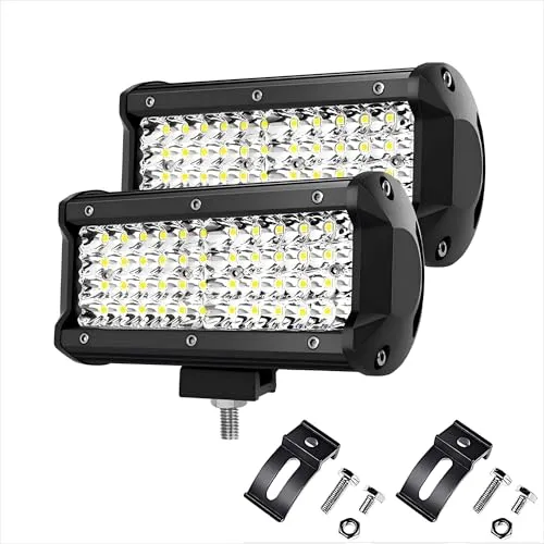 Boncak Scheinwerfer LED Arbeitsscheinwerfer 2x7 Zoll 288W 12v 24v,LED Zusatzscheinwerfer Rückfahrscheinwerfer Flutlicht Wasserdicht IP68 Traktor SUV Auto