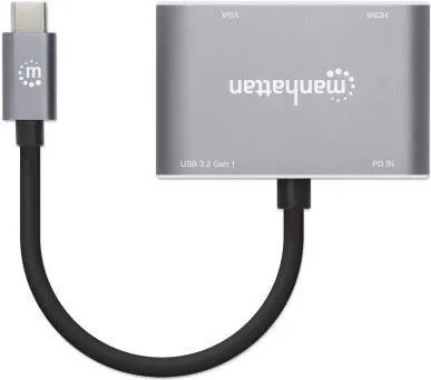 MANHATTAN USB-C auf HDMI & VGA 4in1 Konverter Power Delivery