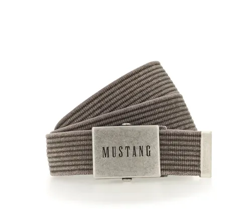 MUSTANG Stoffgürtel mit mattem Silber-Klemmverschluss - Hochwertiger Herren-Stoffgürtel, 4 cm breit, individuell verstellbar und ideal für stilvolle Casual-Looks mit Jeans oder Stoffhosen.