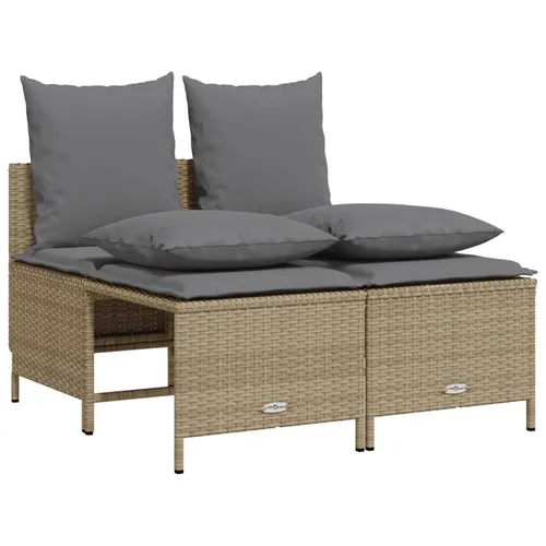 vidaXL 4-tlg. Garten-Sofagarnitur mit Kissen Beige
