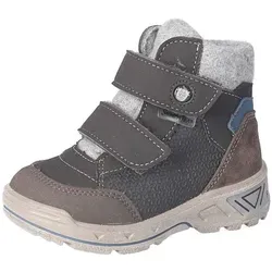 Pepino Stiefelette Leder/Textil grau/braun 26 EU - Wanderschuhe für Kinder, bequem mit Lammwolle gefüttert und ideal für kalte Tage, Klettverschluss für einfaches An- und Ausziehen.