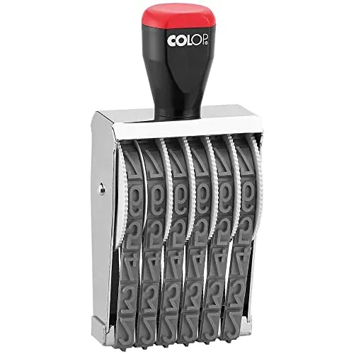 Colop Ziffernstempel 15006 - 6-stellig - Gummibänder & -ringe, präziser 6-stelliger Ziffernstempel für individuelle Kennzeichnung und Organisation in Büro und Zuhause.