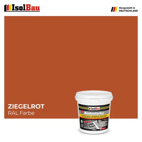 Bodenfarbe Betonfarbe Ziegelrot 1,5 kg Bodenbeschichtung Fußbodenfarbe Garage