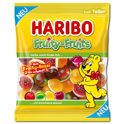 Haribo Fruity-Fruits Fruchtgummi 160g - Fruchtgummi ohne künstliche Farbstoffe, ideal für alle Gelegenheiten und ein Genuss für Groß und Klein.