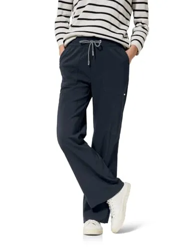 Cecil Damen Wide Leg Hose - Bequeme High Waist mit weitem Bein - Stylische Damenhose im Loose Fit mit elastischem Bund und seitlichen Taschen. Der Baumwollmix mit Stretch sorgt für optimalen Tragekomfort und Bewegungsfreiheit.