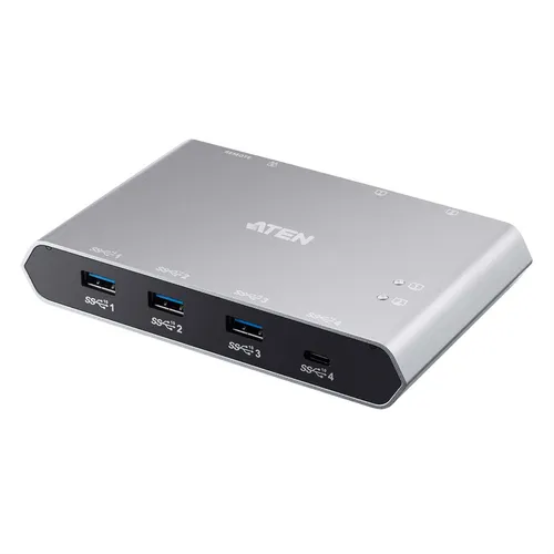 ATEN US3342 - USB-Umschalter für Peripheriegeräte, 3 x USB 3.2 Gen 2 + 1 x USB-C, ideal für Desktop-Nutzung und effiziente Geräteverbindung