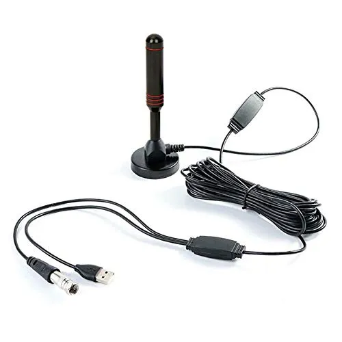L11C DVBT2 Antenne Full HD 30dbi Leistungsstarke DVB-T2 Antenne HD TV Verstärker mit 5m Kabel, USB und Koax Stecker antenne mit stabilen Magnetfuß
