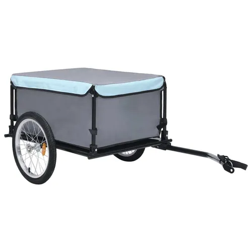 Maison Exclusive Fahrradanhänger Grau und Blau 65 kg
