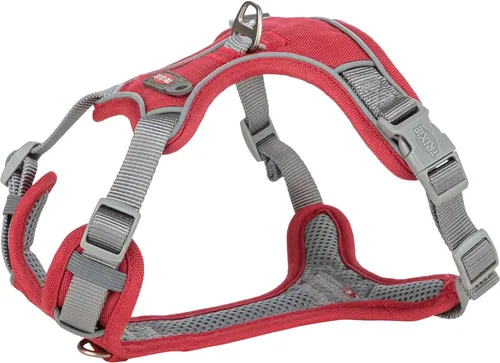 Trixie Premium Active Geschirr rot, Größe: XS-S - Hundegeschirr für sportliche Aktivitäten, atmungsaktiv und schnelltrocknend, mit stufenlos verstellbaren Gurten und Haltegriff für optimale Sicherheit.