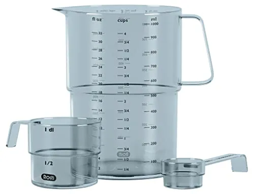 Rosti Mensura Messbecher-Set, 3er-Set in Dusty Blue - Messbecher & Maße: Temperaturbeständig bis 100 °C, spülmaschinenfest und ideal zum präzisen Abmessen von Flüssigkeiten und Zutaten. Inklusive Messlöffel, Messbecher und Litermaß.