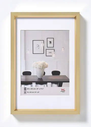 Walther Kunststoffrahmen Steel Style 18x24 cm gold mit Passepartout 13x18 cm