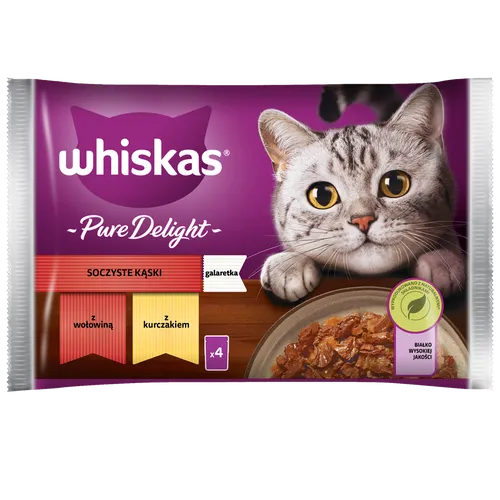 Whiskas Adult Beutel 4x85g Saftige Häppchen Feuchtfutter Für Katzen in Gelee