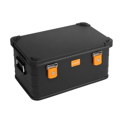 Alubox Alukiste abschließbar E47B - Premium Aluminium Lagerbox 47 Liter - Werkzeugkästen - Robuste Alubox mit 47 Litern Fassungsvermögen, Gummidichtung für optimalen Schutz vor Staub und Spritzwasser, ideal für sicheres Lagern.