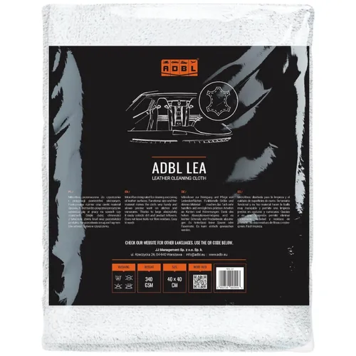 Microfasertuch ADBL Lea Ledertuch Leather Cloth 40 x 40 cm weiss