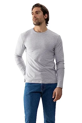 Mey Herren Loungewear Relax Langarm T-Shirt Light Grey Melange (S) - Legeres Langarm T-Shirt für entspannten Komfort, ideal für Freizeit und Entspannung. Hergestellt aus hautfreundlichen Materialien für ein angenehmes Tragegefühl.