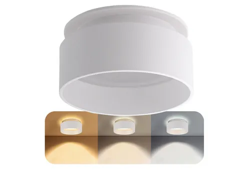 SSC-LUXon LED Aufbaustrahler Sudara LED Deckenspot weiß 6W dimmbar 3CCT indirektes Licht, Warmweiß bis Tageslicht