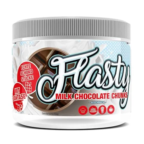 Flasty Geschmackspulver (Milk Chocolate Chunks) mit vielen echten Chunks (Schoko-Stückchen) 1 x 250g - more then just a flavour - Kalorienarmes Flavour Pulver mit nur 7,75 kcal pro Portion