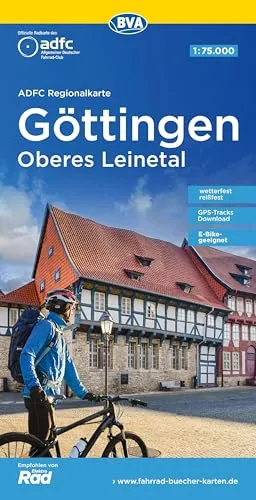 BVA ADFC Regionalkarte Göttingen Oberes Leinetal 1:75.000: mit Tagestourenvorschlägen, reiß- und wetterfest, E-Bike-geeignet, GPS-Tracks Download