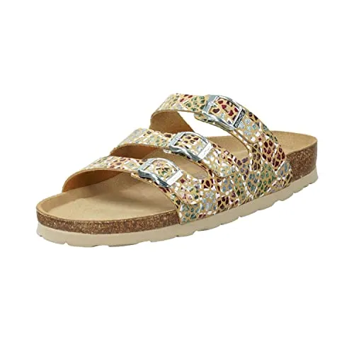 Rohde Damen Sandalen - Bequeme Pantoletten mit Kork-Fußbett - Pantoletten für Damen mit flachem Absatz und Kork-Fußbett für optimalen Komfort. Ideal für Sommer und Freizeit.