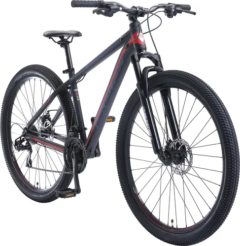 Mountainbike 29 Zoll mit 21 Gang Shimano Kettenschaltung - Fahrrad für Damen und Herren, ideal für Natur und Stadt. Stabiler Aluminiumrahmen, perfekte Kontrolle dank Scheibenbremsen und effektive Kraftübertragung.