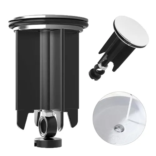 Stück Universal Waschbeckenstöpsel, Pop-Up-Stopfen, 40 mm Universal-Abflussstöpsel, Kupfer + ABS höhenverstellbar 66-83 mm, passend für die meisten Standard-Waschbecken oder Aufsatzbecken (Silber) 1