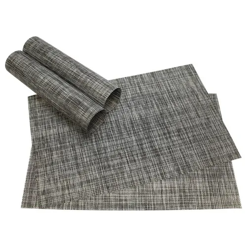 matches21 HOME & HOBBY Platzset Tischset ELEGANCE grau 4er Tischunterlage als Tischdeko, (4-St), modernes Esstisch Platzdeckchen als abwaschbarer Tischuntersetzer