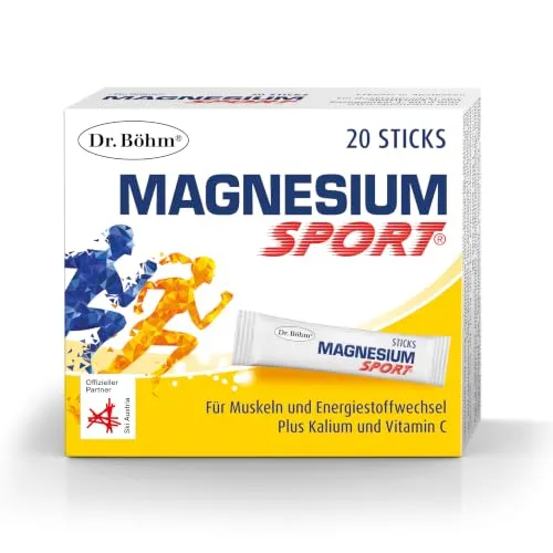 Dr Böhm Magnesium Sport Sticks mit Kalium & Vitamin C, 20 Stück | 150 mg Magnesium, 100 mg Kalium je Stick