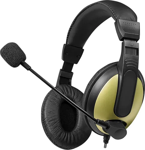 LogiLink Headset High Quality mit Ohrpolster schwarz / gold