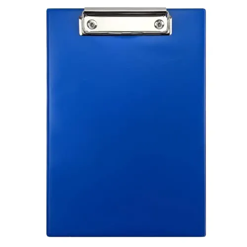 Netuno 1 Stück Klemmbrett A5 Blau mit Metallclip Schreibplatte aus Hartkunststoff Dokumentenhalter Schreibunterlage Clipboard Mappe mit Bügelklemme