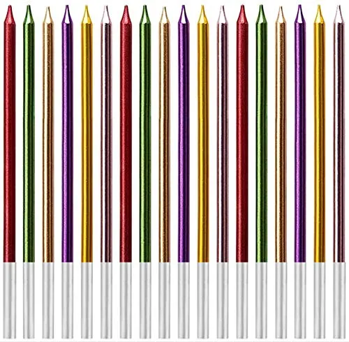 Bunte Geburtstagskerzen,18 Stücke Geburtstagskerzen Für Torte Happy Birthday-Kerzen,Bunte Kuchendekorationen,Lange Kuchenkerzen für Dekorative Geburtstagstorte,Babyparty