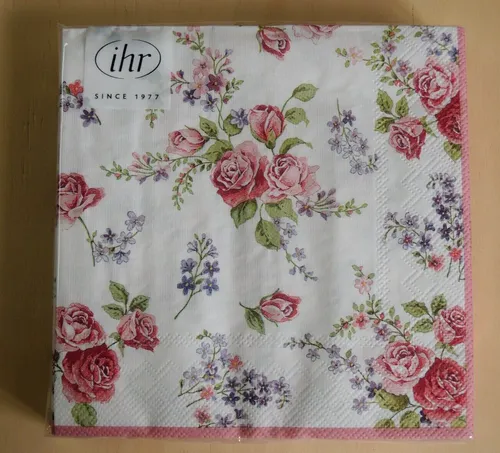 Servietten ROSAMOND Rosen Motivservietten 1 Packung OVP Blumen filigran roses 20