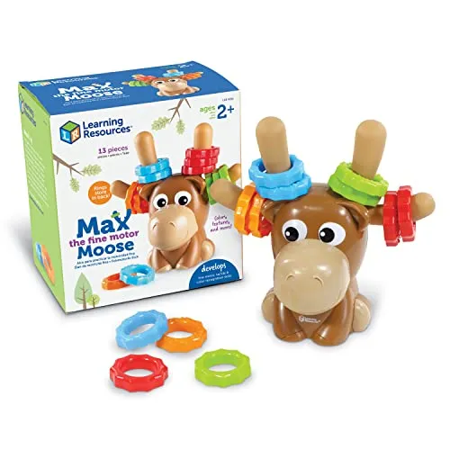 Learning Resources Max, der Elch zur Förderung der Feinmotorik, Feinmotorik-Spielzeug für Kleinkinder, Ab 18 Monaten