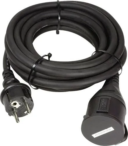 LogiLink LPS102 Strom Verlängerungskabel Schwarz 5.00m H07RN-F 3G 1,5mm² für Außenbereich geeignet