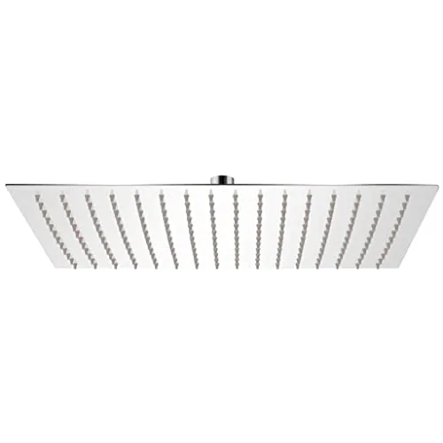 vidaXL Duschkopf Edelstahl 30x40cm - Einbauduschkopf aus poliertem Edelstahl, rechteckig mit 30x40 cm für ein großflächiges Regenduscherlebnis. Silikondüsen erleichtern die Kalkentfernung und ein flexibles Gelenk ermöglicht die optimale Einstellung des Sprühwinkels.