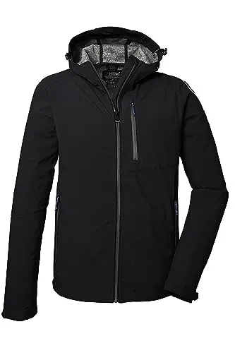killtec Herren Softshelljacke KOS 259 MN - Wasserabweisend und Atmungsaktiv - Wanderjacke mit regulierbarer Kapuze, wind- und wasserabweisend (Wassersäule 10.000 mm), ideal für Outdoor-Aktivitäten. PFC-frei und aus recyceltem Material.