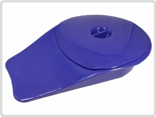 Stechbecken aus Kunststoff in Blau, angeschrägt