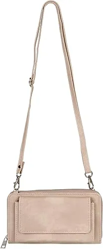 styleBREAKER Damen Handy Geldbörse mit Reißverschluss und Schultergurt - Umhängetasche mit abnehmbarem Schultergurt, ideal für unterwegs. Bietet Platz für Smartphone, Geld und Karten, schützt alles sicher mit Reißverschluss.