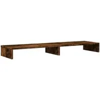 vidaXL Monitorständer Räuchereiche 100x27x10 cm - Ergonomischer Doppel-Monitorständer aus robustem Holzwerkstoff für mehr Sehkomfort und bessere Körperhaltung, mit zusätzlichem Stauraum für deine Büroartikel.