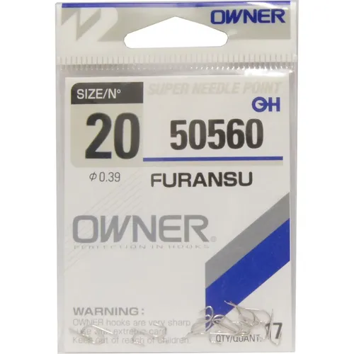 Owner Stipphaken Gr. 20 mit Plättchen ungebunden, Angelhaken, Köderfischhaken 17