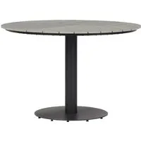 ebuy24 Gartentisch Hector Ø110 cm grau - Gartentisch mit einem Durchmesser von 110 cm, stabil und modern in grauer Farbe, ideal für Garten und Terrasse.