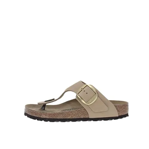 Birkenstock Damen Zehensandale Gizeh Big Buckle Nubukleder normal Beige 35
