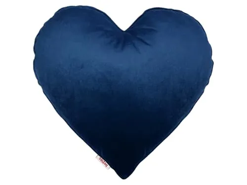 beties Dekokissen Samt&Sonders Herz Kissen, admiral-blau - Kissen in Herzform, gefüllt mit hochwertigen Polyester-Faserbällchen – ideal als Geschenk oder Deko-Highlight für dein Zuhause. Elegant, weich und schadstoffgeprüft nach Öko-Tex-Standard 100.