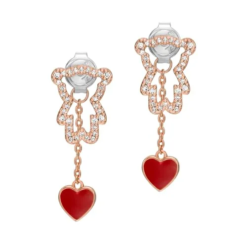 Emporio Armani Damen Ohrringe aus Edelstahl und Halbedelsteinen - Elegante Ohrringe in Roségold mit poliertem Finish und Push-Back-Verschluss, perfekt für jeden Anlass und ein stilvolles Accessoire.