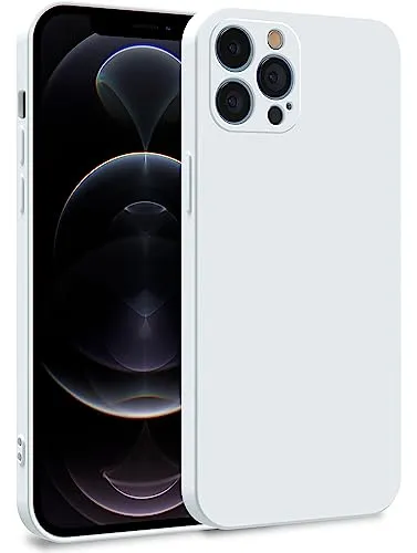 MyGadget Hülle kompatibel mit iPhone 12 Pro - Zweilagige Handyhülle mit Kameraschutz - Cover mit Innenfutter & Silikon außen - Weiß