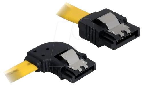 DELOCK 82492 - Kabel SATA 30cm gelb li/ge Metall